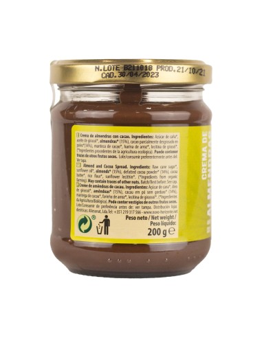 Crema de Almendras Cacao Bio  