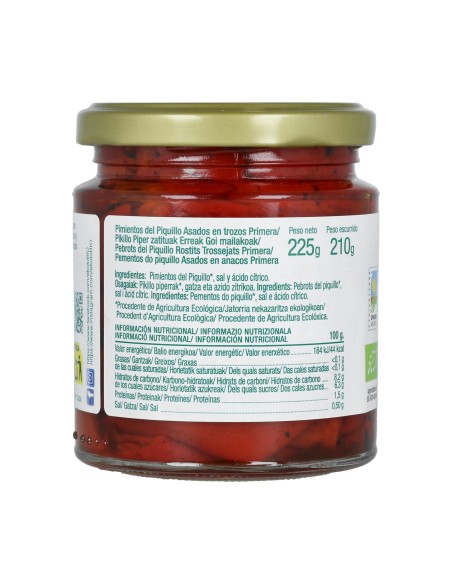 Pimiento Piquillo Asados en Trozos Bio  