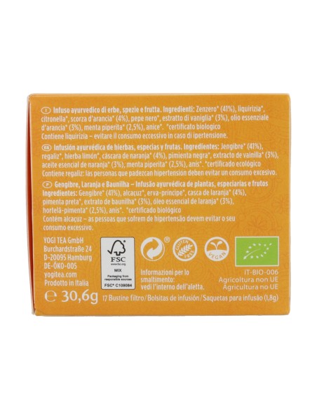 Infusión Jengibre Naranja Vainilla BIO  