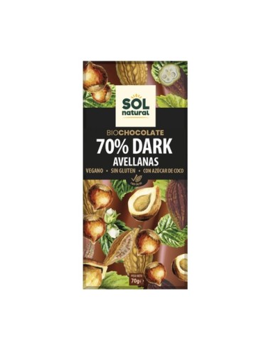 Chocolate Vegano Dark 70% Avellanas   