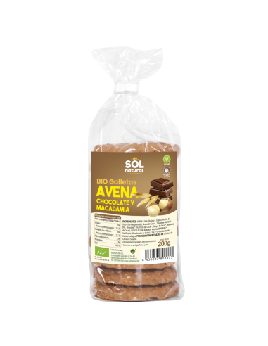 Galletas Avena Choco y Macadamia  