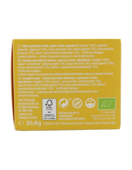 Infusión Jengibre Limón BIO   